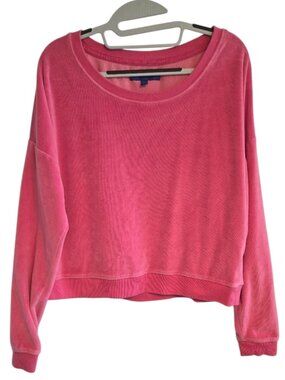 Aeropostale Velour Sweatshirt Cropped Crop Top Long Sleeve Sz M Crewneck Velvety